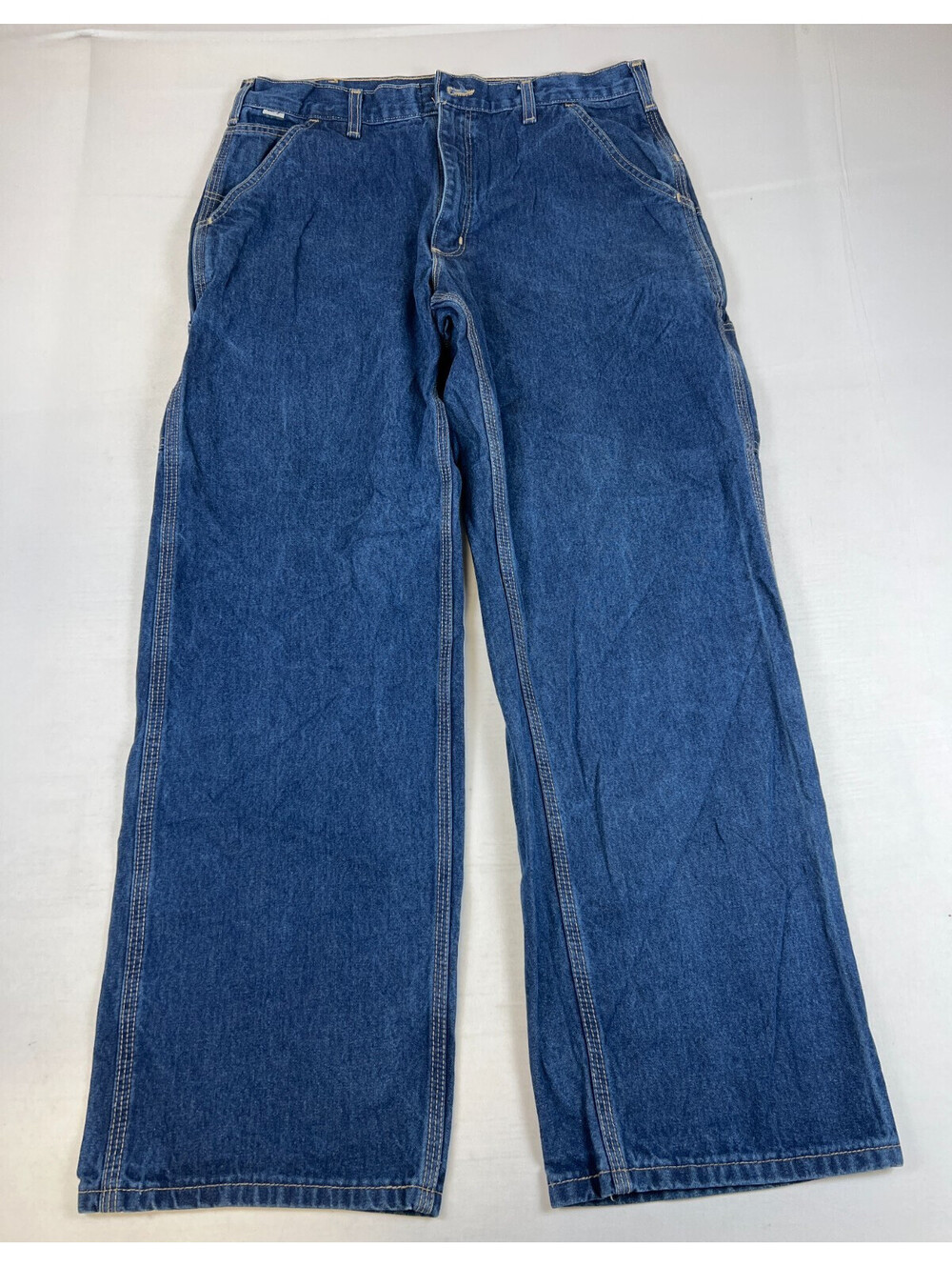Carhartt Men 34x32 FRB13 DNM Flame Resistant Jeans Blue Denim Work Pants